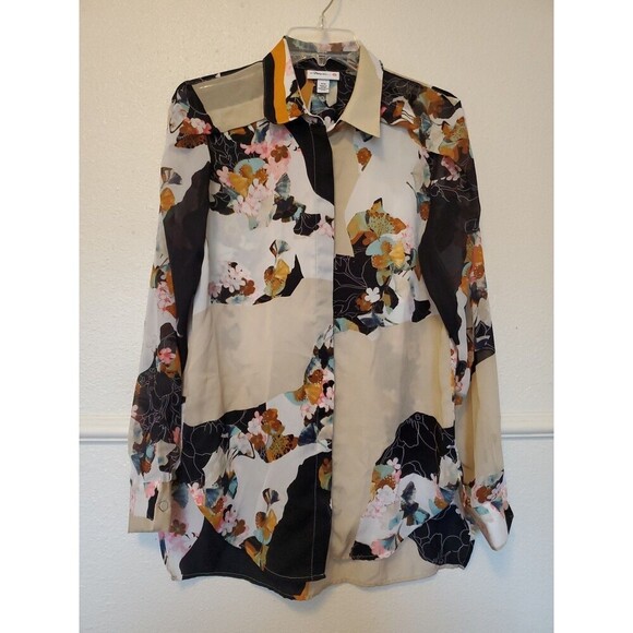 Phillip Lim 3.1 Womens Blouse Size M Floral Button-Up Long Sleeve NWOT - Picture 1 of 16